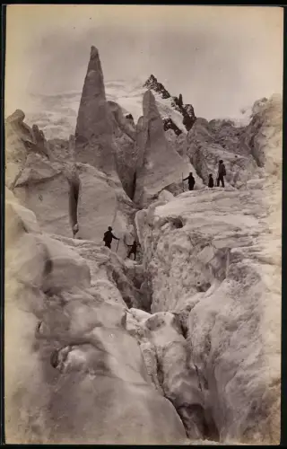 Fotografie unbekannter Fotograf, Ansicht Chamonix-Mont-Blanc, Glacier des Bosson, Gletscher