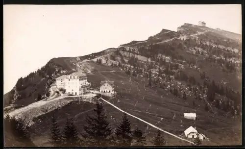 Fotografie unbekannter Fotograf, Ansicht Rigi Kulm, das Hotel Rigi Staffel