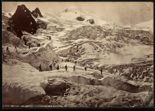 Fotografie unbekannter Fotograf, Ansicht Chamonix, Grand Mulets et Glacier des Bossons