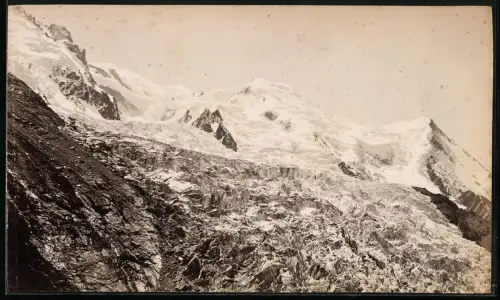 Fotografie unbekannter Fotograf, Ansicht Chamonix, der Glacier des Bossons Gletscher