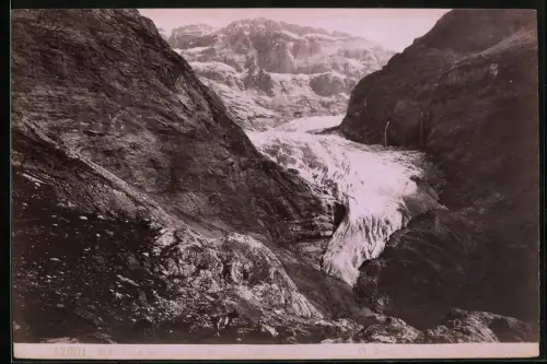Fotografie G. Sommer, Napoli, Ansicht Silenen, Ausläufed des Hüfigletscher im Manderanenthal