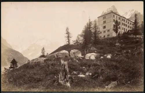 Fotografie unbekannter Fotograf, Ansicht Chamonix, das Hotel du Montanvert