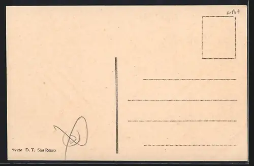 AK Bussana, Strassenpartie mit Kirche