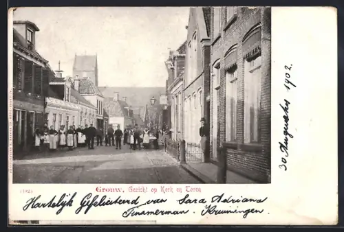 AK Grouw, Gezicht op Kerk en Toren
