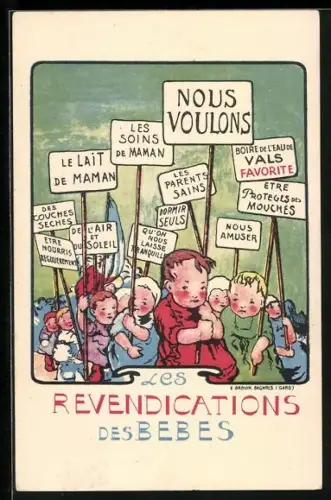 AK Les Revendications des Bebes, Demonstrationszug