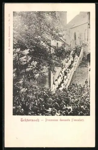 AK Echternach, Procession dansante l`escalier
