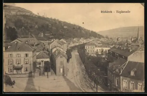 AK Diekirch, Esplanade aus der Vogelschau