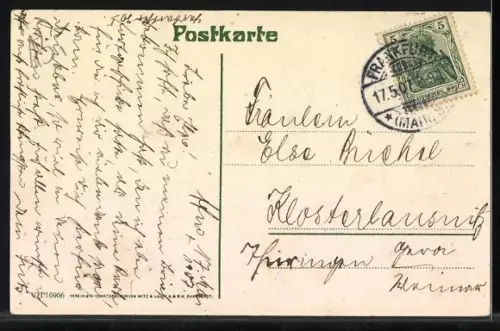 AK Frankfurt /Main, Strassenbahnverkehr auf dem Opernplatz