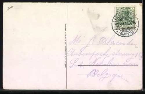 AK Frankfurt, Café Hauptwache mit Blick in die Zeil, Strassenbahn