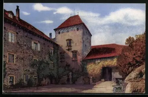 Künstler-AK Photochromie Nr. 3500: Obermais, Schloss Planta