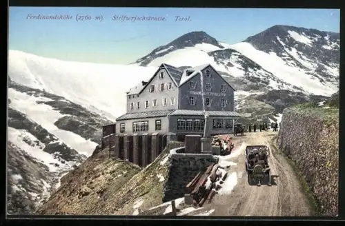 AK Stilfserjoch, Hotel Ferdinandshöhe im Schnee