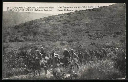AK Est Africain Allemand, Une Colonne en marche dans le Ruanda