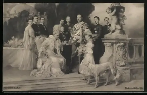 AK Kaiser Wilhelm II. König von Preussen im Kreise seiner Familie