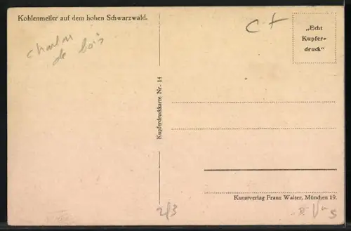 AK Kohlenmeiler auf dem hohen Schwarzwald, Forstwirtschaft