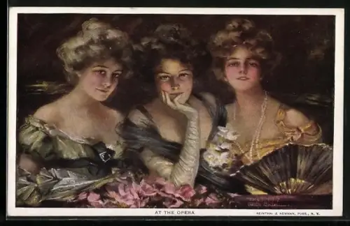 Künstler-AK Philip Boileau: At the Opera, Frauen in Kostümen