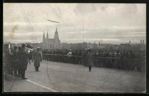AK Zeppelins grosse Fernfahrt nach München am 1. April 1909, Ferdinand Graf von Zeppelin
