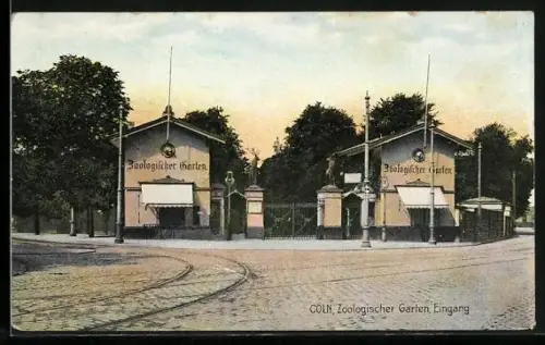 AK Köln, Eingang des Zoologischen Gartens