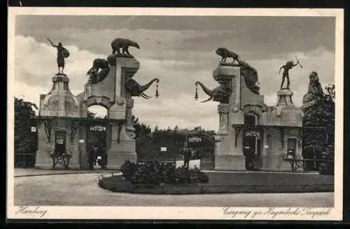 AK Hamburg, Eingang zu Hagenbecks Tierpark