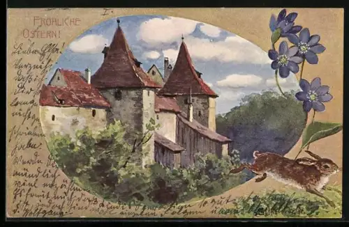 Künstler-AK August Splitgerber: Fröhliche Ostern, Ortspartie