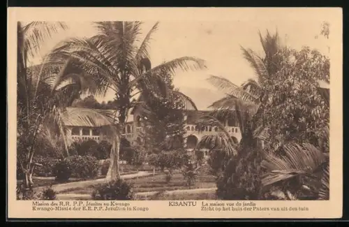 AK Kisantu, Mission des R.R.P.P. Jesuites au Kwango, La maison vue du jardin