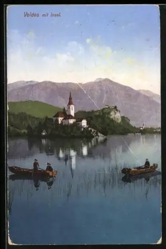AK Veldes, See mit Insel