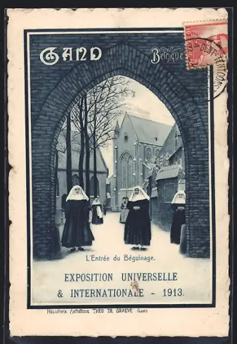 AK Gand, Exposition Universelle & Internationale 1913, L`Entrée du Béguinage