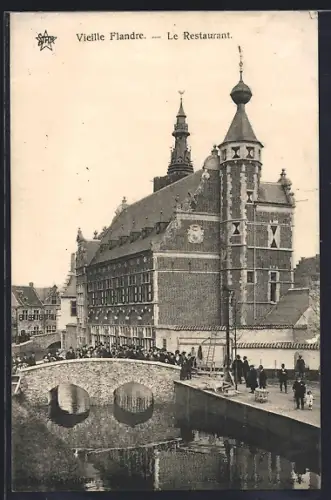 AK Gand, Exposition Universelle 1913, Vieille Flandre, Le Restaurant
