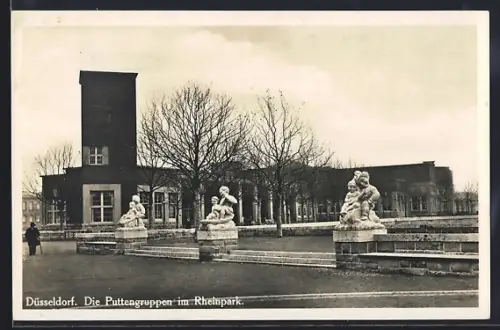 AK Düsseldorf, Die Puttengruppen im Rheinpark