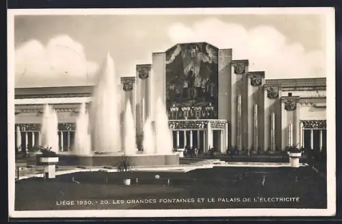 AK Liége, Exposition Internationale 1930, Les Grandes Fontaines