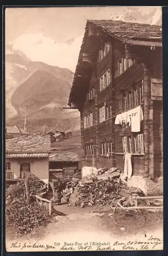 AK Saas-Fee, Holzhaus gegen Alphubel