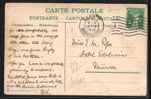 AK Bern, Strassenpartie mit Bären am Denkmal und Strassenbahn