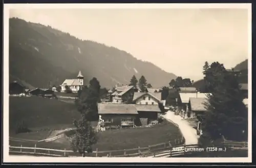 AK Lauenen, Strassenpartie mit Kirche