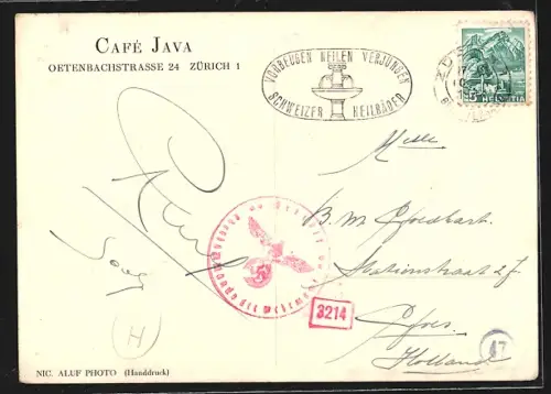 AK Zürich, Cafe Java, Oetenbachstrasse 24, Innenansicht