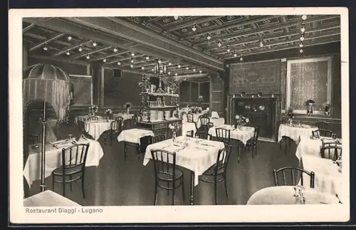 AK Lugano, Restaurant Biaggi, Innenansicht
