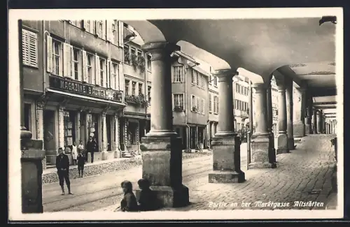 AK Altstätten, Strasse Marktgasse mit Geschäften