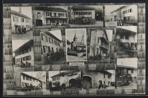 AK Reverolle, Kirche, Wohnhaus, Strassenpartie