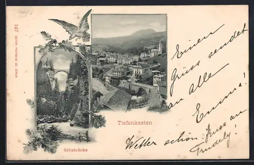 AK Tiefencastel, Teilansicht, Solisbrücke