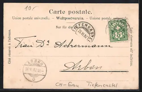 AK Tiefencastel, Teilansicht, Solisbrücke