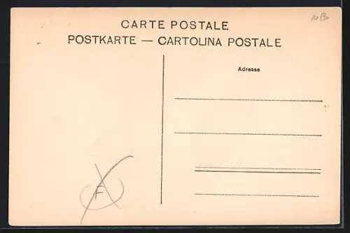 AK Guttannen, Dorfplatz mit Brunnen