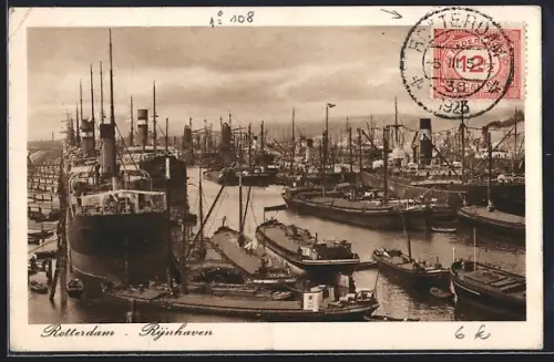 AK Rotterdam, Rijnhaven, von oben gesehen