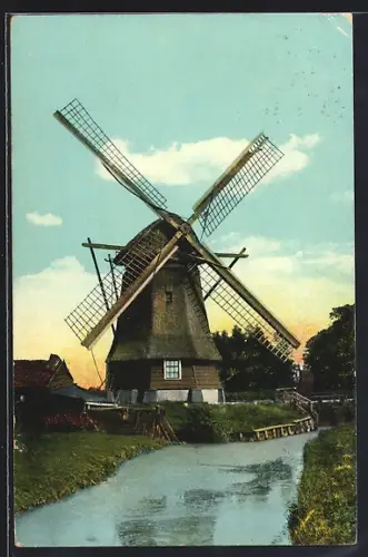 AK Zaandam, Windmühle am Flussufer