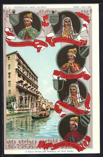 Lithographie Venedig / Venezia, Il Palazzo Cornaro..., Dogen