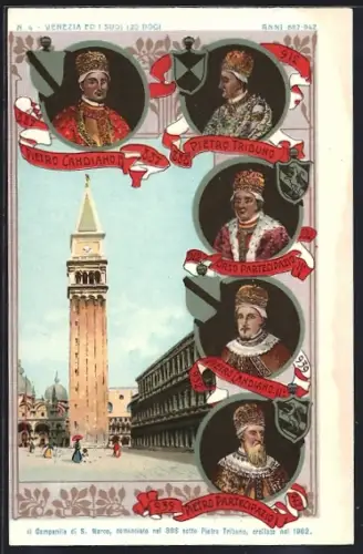 Lithographie Venedig / Venezia, Il Campanile di S. Marco..., Dogen