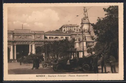 AK Genova, Stazione Principe, Piazza Acquaverde, Bahnhof
