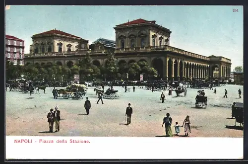 AK Napoli, Piazza della Stazione, Bahnhof