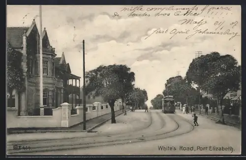 AK Port Elizabeth, Whites Road, Strassenbahn