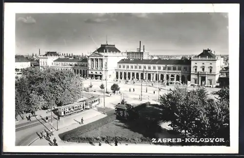 AK Zagreb, Kolodvor, Strassenbahn