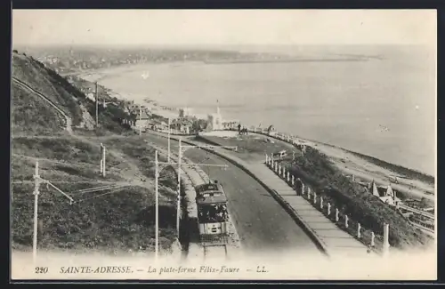 AK Sainte-Adresse, La plate-forme Félix-Faure, Strassenbahn