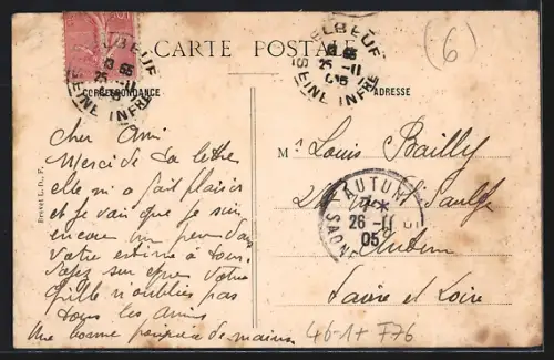 AK Elbeuf, Place du calvaire et Cours Carnot, Strassenbahn