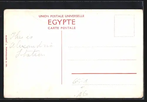 AK Alexandrie, La Gare du Caire, Bahnhof